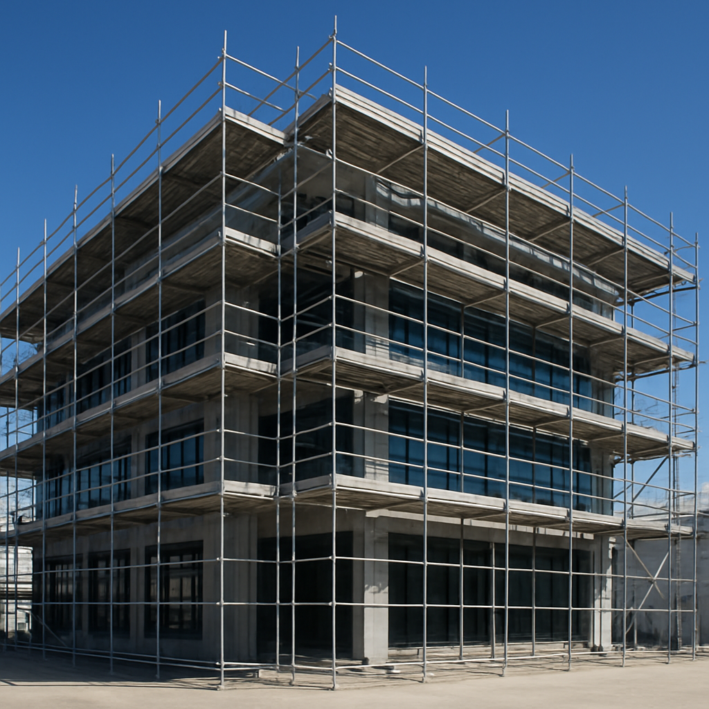 Commercial building construction with scaffolding in Townsville QLD